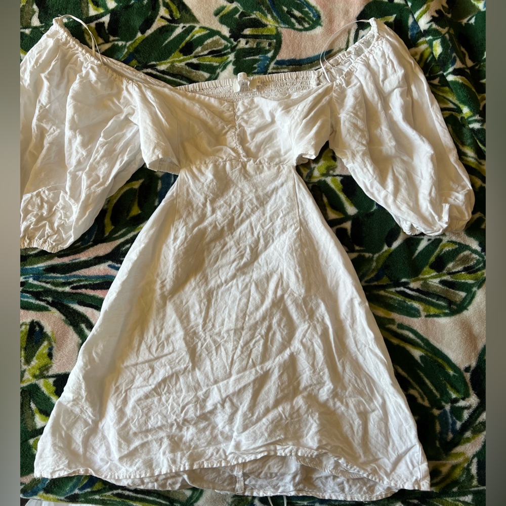 White Puff Sleeve Dress